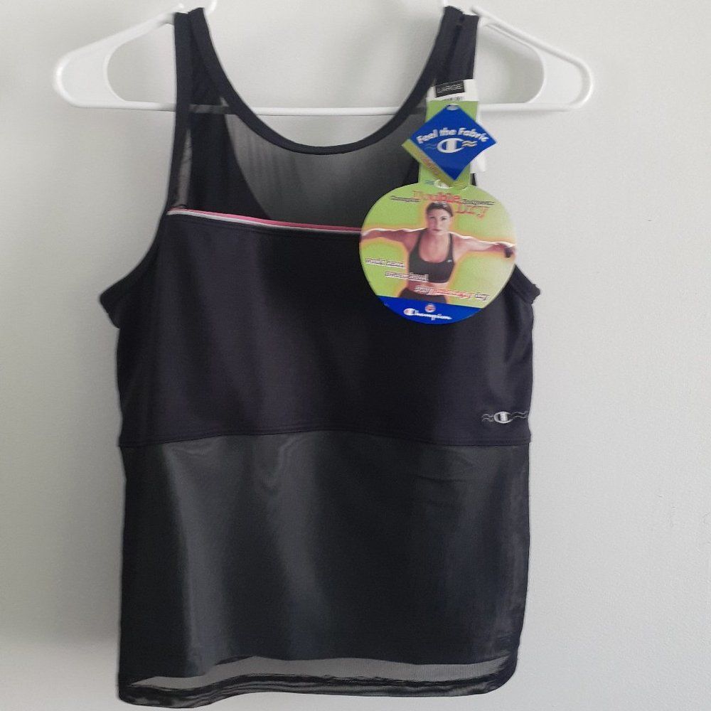 $38 Champion Pink Burst Double Dry Bodywear Activewear Tank Large NWT